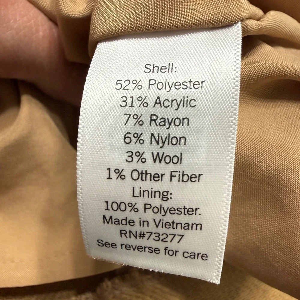 Nine West Women XXL Camel Tan Wool Blend Fall Textured Business Mini Skirt